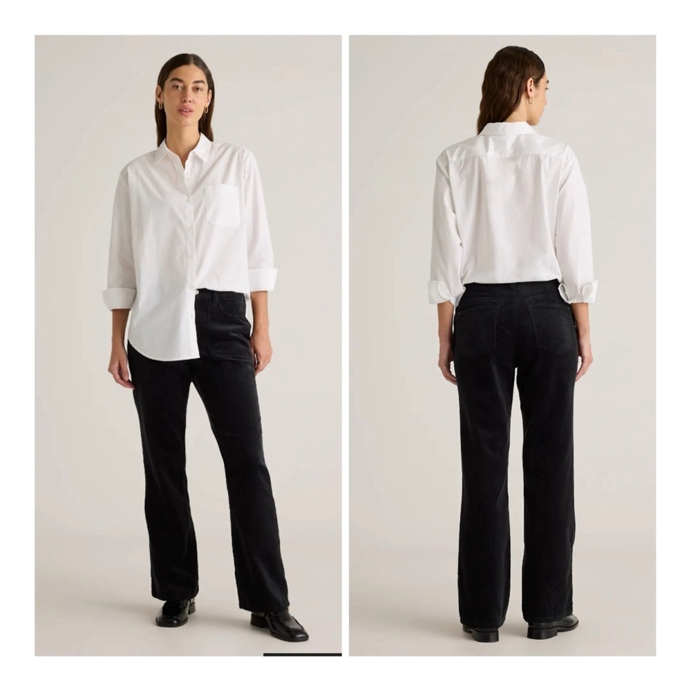 NEW Quince Women's Size 2 Black‎ Organic Stretch Corduroy Flare Pants